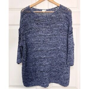 J. Jill Blue Knit Pullover Sweater Size Medium NWT